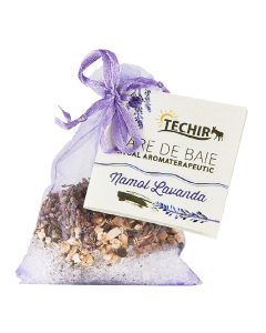 Sare de baie ritual aromaterapeutic cu namol si lavanda, 63 g, Techir