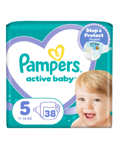 Pampers Scutece Active Baby Marimea 5, 11-16kg, 38 bucati