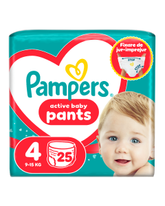 PAMPERS nr.4 Pants Active Baby 9-15kg Carry Pack , 25 bucati