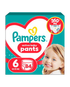 Scutece chilotel Active Baby Pants, marimea 6, 13-19 kg, 84 bucati, Pampers