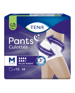 Scutece tip chilot pentru adulti Pants Plus Night, M, 12 bucati, Tena