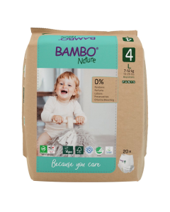 Scutece chilotei Eco Pants Nr.4, 7-12kg, 20 bucati, Bambo Nature