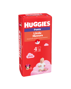 Scutece chilotel, Fetite, Marimea 4, 9-14 kg, 52 bucati, Huggies