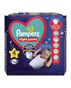 Pampers Night Pants Scutece-chilotel de noapte Marimea 4, 9-15kg, 25 bucati