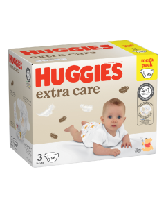 Scutece Extra Care Marimea 3, 6-10 kg, 96 bucati, Huggies