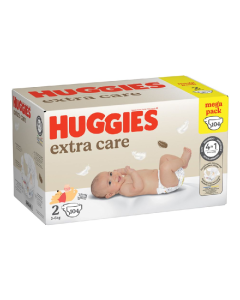 Scutece Extra Care Marimea 2, 3-6 kg, 104 bucati, Huggies