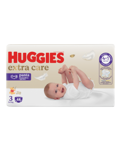 Scutece Extra Care Pants, Nr.3, 6-11kg, 48 bucati, Huggies 