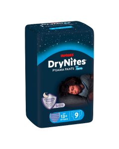 Scutece incontinență DryNites, 48-60kg, baieti 13 ani, 9bucati, Huggies