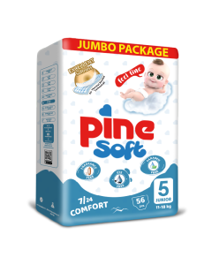 Scutece junior Soft, 11-18 kg, 56 bucati, PINE 