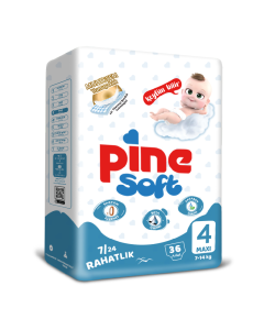 Scutece maxi Soft, 7-14 kg, 36 bucati, PINE 