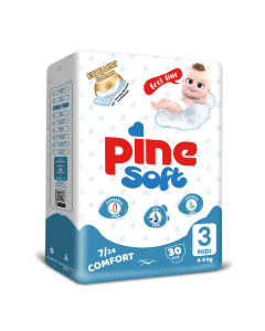 Scutece midi Soft, 4-9 kg, 30 bucati, PINE