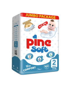 Scutece mini Soft, 3-6 kg, 102 bucati, PINE 