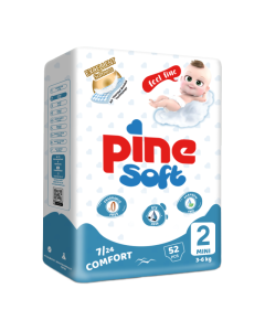 Scutece mini Soft, 3-6 kg, 52 bucati, PINE 