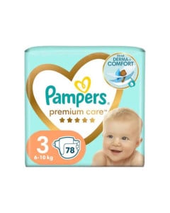 Scutece Premium Care, Marimea 3, 6-10 kg, 78 bucati, Pampers
