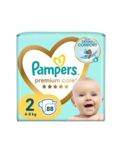 Scutece Premium Care, Marimea 2, 4-8 kg, 88 bucati, Pampers