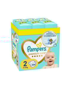 Scutece Premium Care, marimea 2, 4-8kg, 224 bucati, Pampers