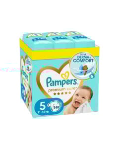 Scutece Premium Care, marimea 5, 11-16 kg, 148 bucati, Pampers
