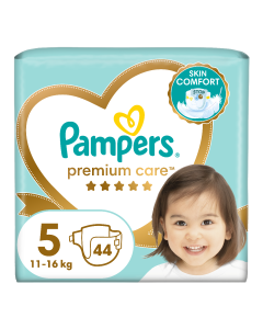 Scutece Premium Care, marimea 5, 11-16kg, 44 bucati, Pampers 