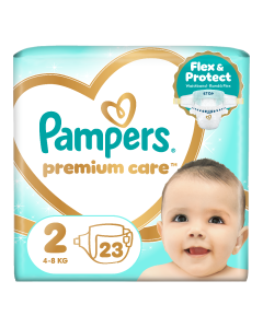 Scutece Premium Care, marimea 2, 4-8 kg, 23 bucati, Pampers