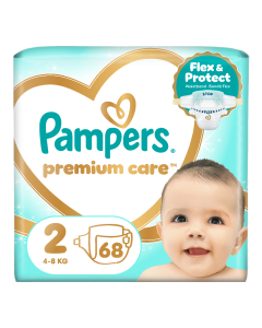 Scutece Premium Care, marimea 2, 4-8 kg, 68 bucati, Pampers