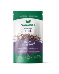 Seminte Chia, punga zipper, 200g, Sanovita
