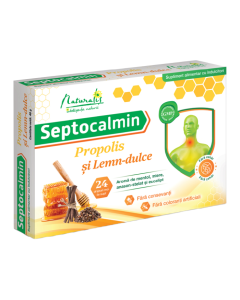 Septocalmin Propolis si Lemn-dulce, 24 drajeuri, Naturalis