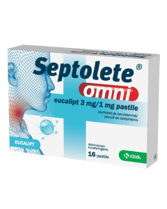 Septolete omni eucalipt, 3 mg/1 mg, 16 pastile, Krka