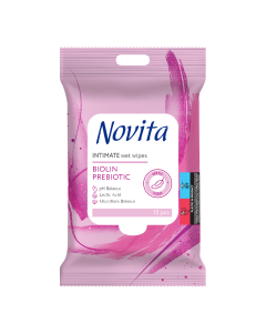 Servetele umede intime Prebiotic Biolin, 15 bucati, Novita