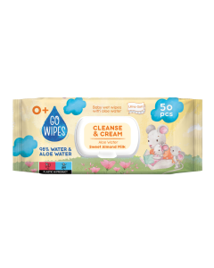 Servetele umede pentru copii cu lapte de migdale, 50 bucati, Go Wipes