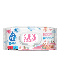 Servetele umede pentru copii Super Sensitive, 60 bucati, Go Wipes