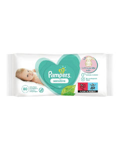 Servetele umede Sensitive, 80 bucati, Pampers