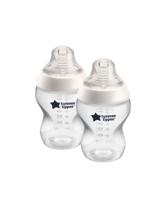 Set 2 biberoane cu tetina din silicon Closer to Nature, 260 ml, Tommee Tippee