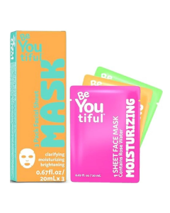 Set 3 masti faciale tip servetel, pentru adolescenti si tineri, 20 ml*3, BeYoutiful