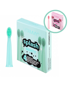 Set 4 rezerve periuta de dinti VITAMMY Splash, verde/ roz