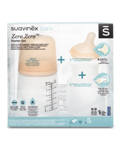 Set biberon anticolici 180ml, tetina si saculet din silicon, Suavinex