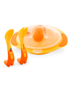Set boluri in forma de morsa cu tacamuri, galben, PUR