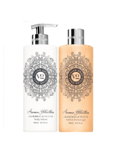 Set gel dus si Lotiune corp Grapefruit&Vetiver, 2x500ml, Vivian Gray