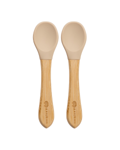 Set lingurite din bambus, 6 luni+, Bubble Beige, Appekids