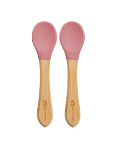 Set lingurite din bambus, 6 luni+, Old Rose, Appekids