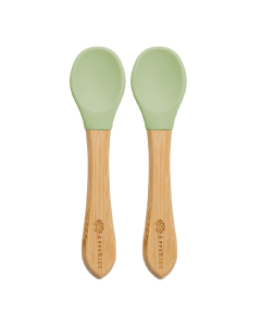 Set lingurite din bambus, 6 luni+, Raw Green, Appekids
