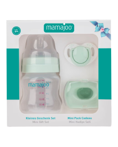 Mini Set Biberon 150ml verde, Suzeta si cutie de depozitare MMJ3107, Mamajoo 