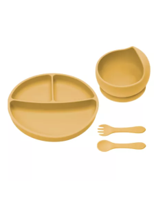 Set diversificare din silicon Basic, 6 luni+, Honey, Appekids