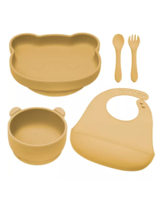 Set diversificare din silicon Panda, 6 luni+, Honey, Appekids