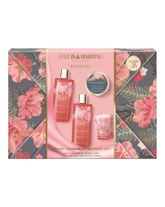 Set pentru ingrijire corporala cu lumânare, Tropical Paradise, 4 piese, Baylis & Harding 