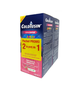 Pachet Sirop tuse seaca si productiva Coldtusin Junior, 120ml + 120ml, Perrigo