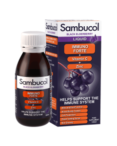Sirop cu soc negru, vitamina C si zinc Immuno Forte, 120 ml, Sambucol