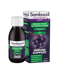 Sirop fara zahar cu soc negru, vitamina C si zinc Immuno Forte, 120 ml, Sambucol