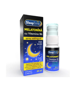 Spray sublingual cu melatonina si vitamina B6 SleepTime, 25 ml, Justin Pharma
