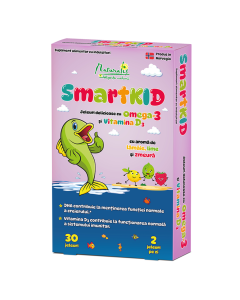 Smartkid cu Omega-3 si vitamina D, aroma de zmeura, 30 jeleuri, Naturalis