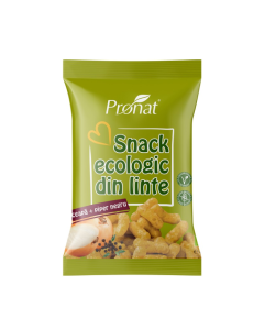 Snack bio din linte cu ceapa si piper negru, fara gluten, 60g, Pronat